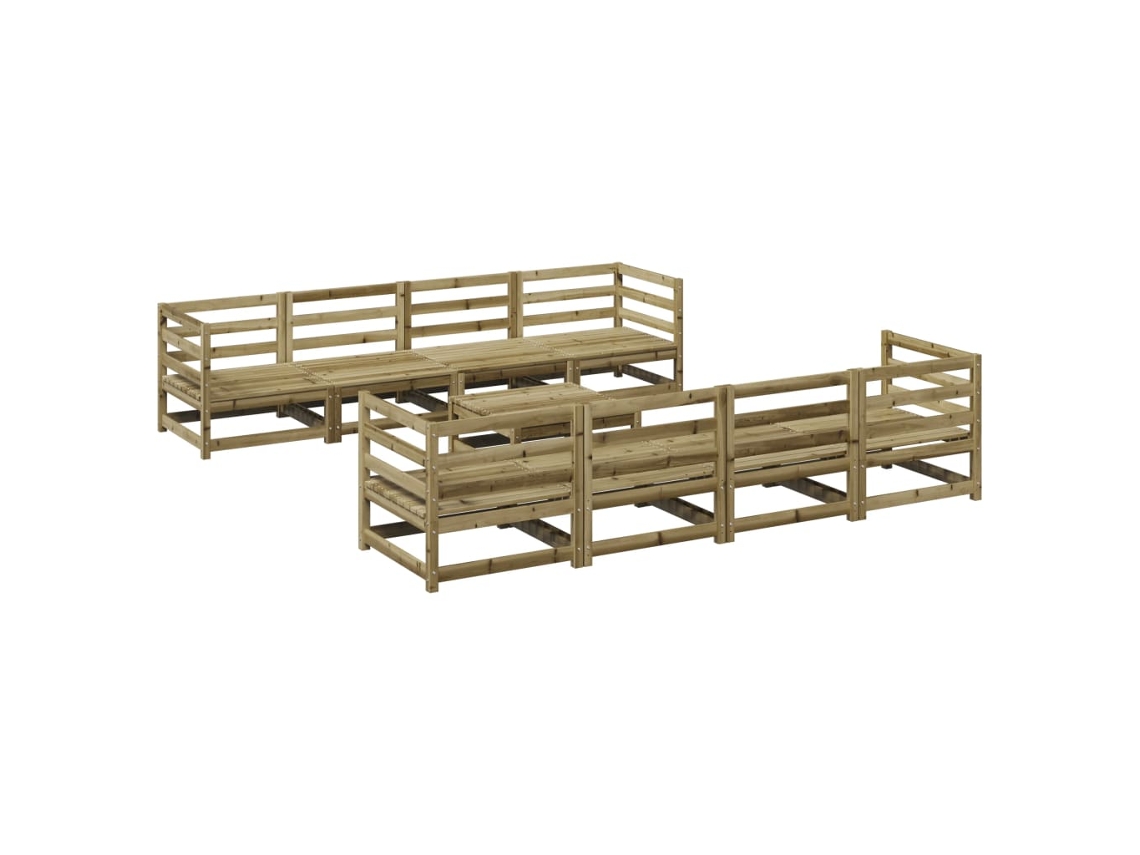 Maison Exclusive - 9 Pcs Conjunto Sofás Jardim Madeira De Pinho Impregnada
