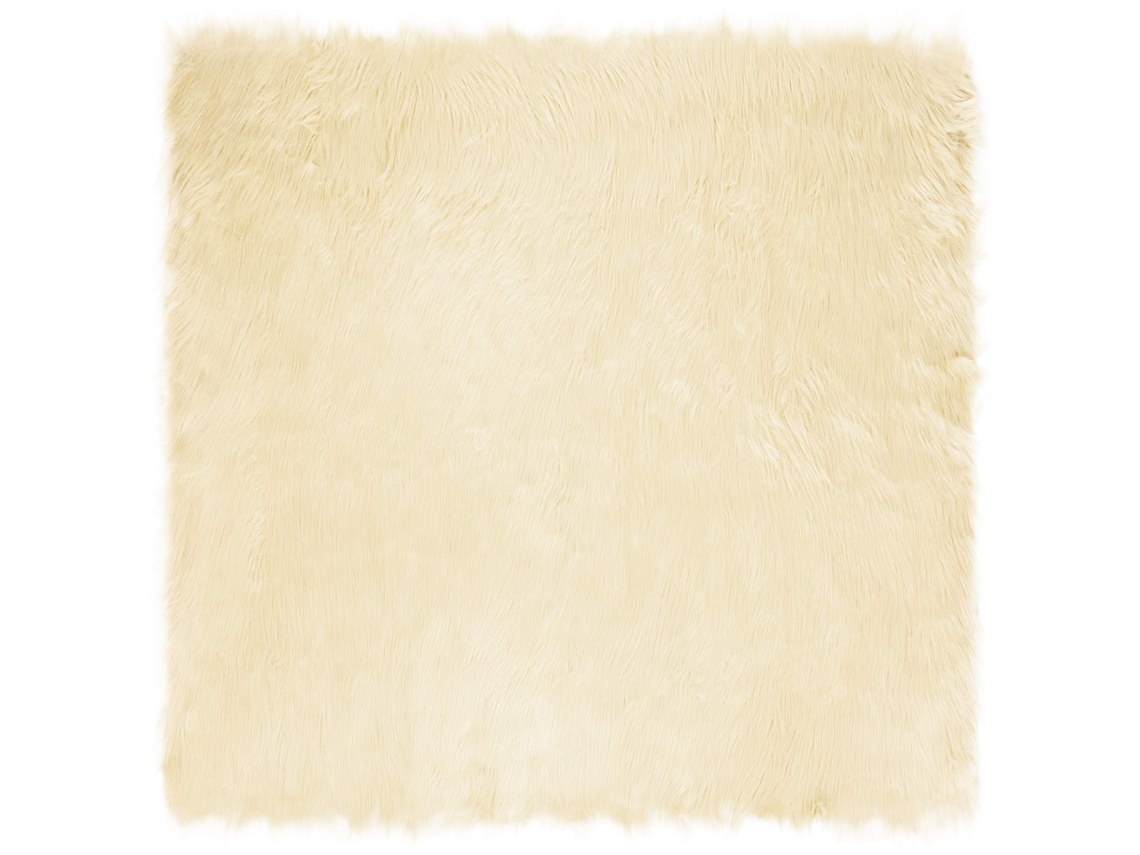 Vidaxl Tapete De De Ovelha Sintética Tafalla Creme 240 X 240 Cm