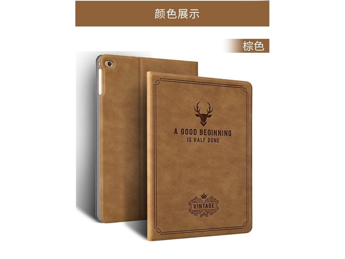 Lurelia Capa Para Ipad 7/8/9 10,2 Deer Head, Castanho