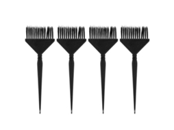 4pcs Pincel Largo De Tintura De Cabelo Com Bristas Rígidas Pontudas Para Colorir Igualmente, Ferramenta De Barbeiro Preta