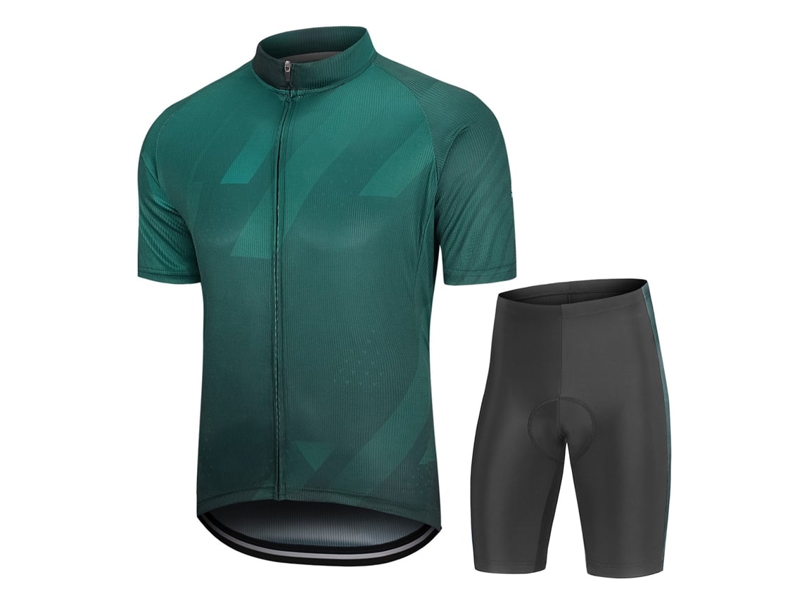 Conjunto de Roupa para Ciclismo com Camiseta de Manga Curta e Calças Amortecidas, Transpirável e de Secagem Rápida S/MARCA