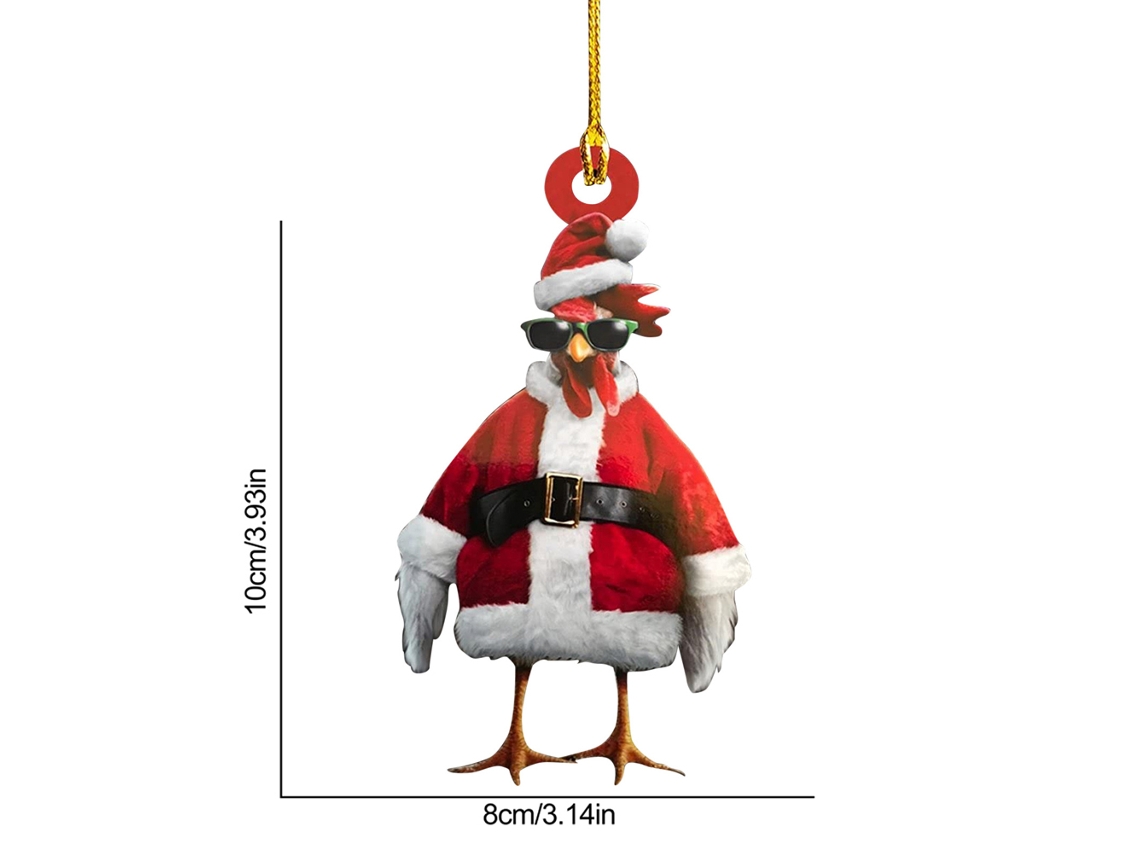Enfeite De Natal (com Cachecol E Chapéu De Papai Noel, 10*8cm) Eoocoo