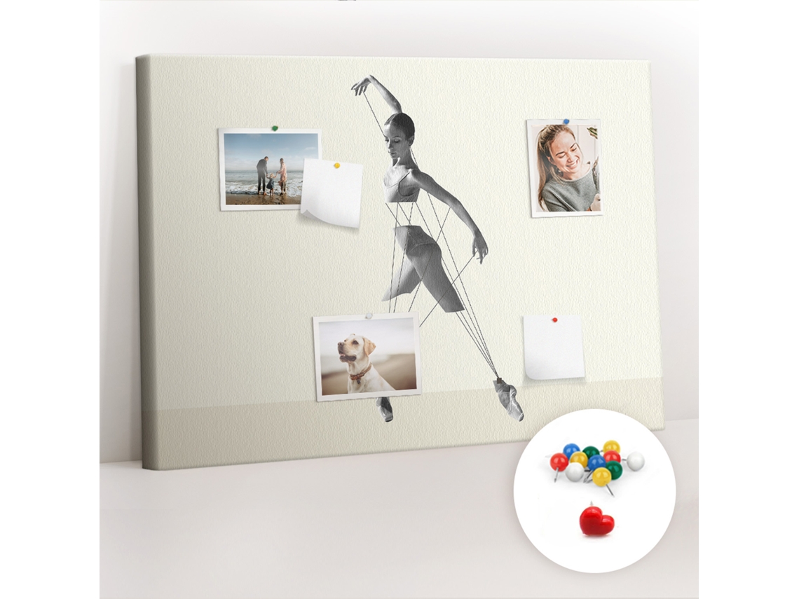 Quadro De Cortiça Com Impressão Bailarina Para A Sala De Estar Espelharte (70x100 Cm)