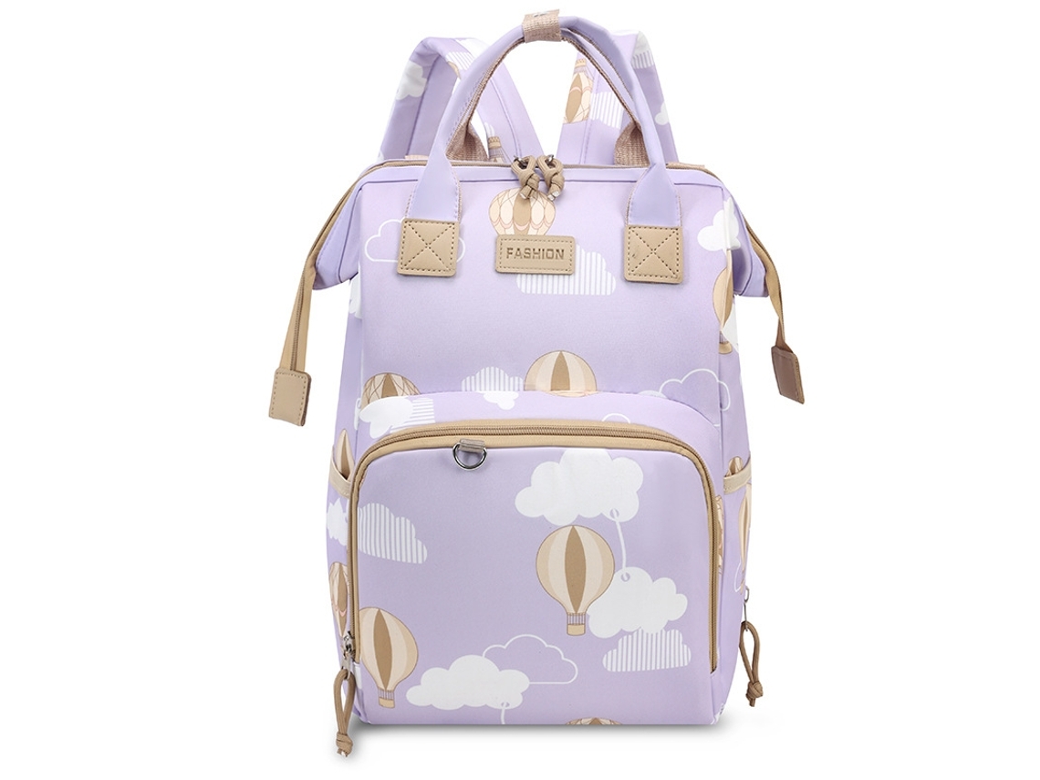 Mochila De Maternidade Portátil Grande Capacidade Bolsa Para Mãe E Bebê Multifuncional Mochila De Viagem De Ombro Roxa Yunzii
