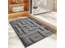 Tapetes de Banho Antiderrapantes Absorventes de Secagem Rápida para Decoração de Banheiro Cinza Profundo EVELTEK 50x120cm