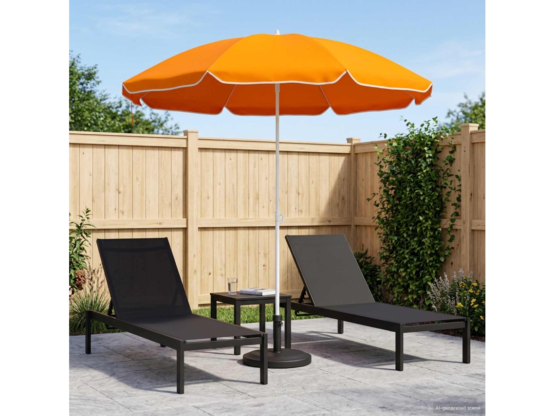 Vidaxl Guarda-sol De Jardim 160 Cm Poliéster 170t Laranja