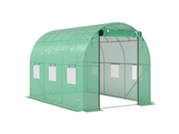 Estufa Verde 3x2x2m, 6 Janelas, Porta Rolo, Alumínio. ad