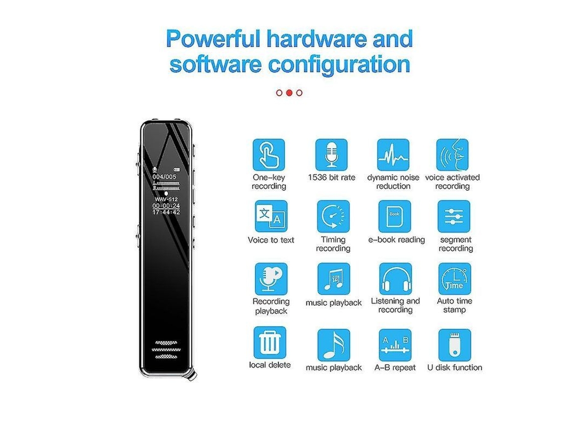 2026 gravador de Voz Q22 com Transcrição de Voz 4gb E book Ia Ruído Redução Hd Mp3