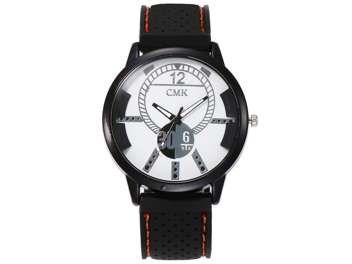 Relógio esportivo casual unissex com pulseira de silicone (laranja)