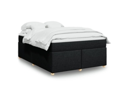 Vidaxl Cama Com Molas/colchão 160x200 Cm Tecido Preto