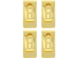 Conjunto De 4 Prendedores De Dinheiro Finos Em Aço Inoxidável Dourado Para Notas E Cartões.