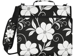 Pasta Vintage de 3 Argolas com Bolsos Extras e Alça Ombro Bolsa Armazenamento Portátil para Casa Viagens Ide