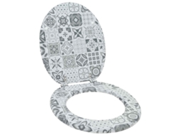 Conjunto 1 Tampa Para Assento De Sanita Vidaxl Cinzento Mdf (44 X 38 Cm)