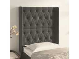 Vidaxl Cabeceira Cama C/ Abas Veludo 83x16x118/128 Cm Cinzento-escuro