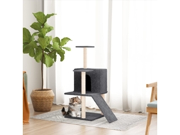 Vidaxl Árvore P/ Gatos C/ Postes Arranhadores Sisal 82 Cm Cinza-escuro