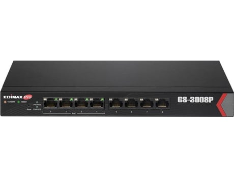 Switch de mesa  GS-3008P LAN 10/100 Preto (8 Portas)