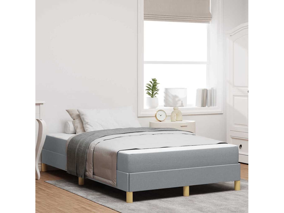 Vidaxl Cama Box Com Colchão Cinzento-claro 120 X 200 Cm Tecido