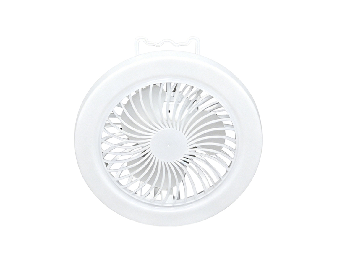 Ventilador De Camping Recarregável Via Usb De 9 Polegadas Com 3 Velocidades E 3 Cores De Luz Para Uso Interno E Externo
