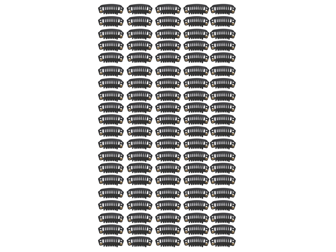 2026 100 Peças de Clips para Perucas e Extensões de Cabelo Invisíveis Antivento com 8 Dentes