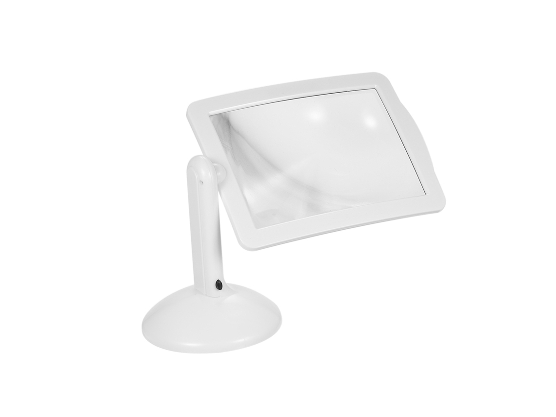 Lupa de leitura 3x para página inteira com 2 LEDs, luminária de mesa, lupa de parede Wallfire