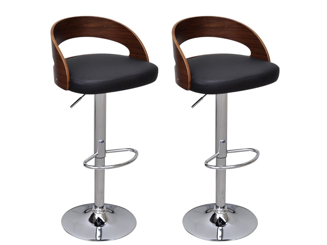 Vidaxl Bancos De Bar 2 Pcs Madeira Curvada