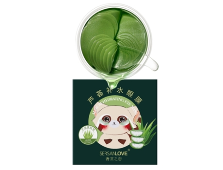 Adesivos de gel hialurônico revitalizantes para os olhos com aloe vera, 60 unidades hidratantes, Sersanlove