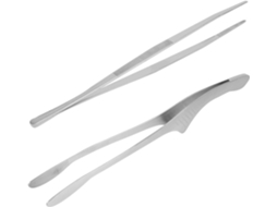 Pinça Multifuncional Para Alimentos Cabilock, 2 Peças, Em Aço Inoxidável, Resistente Ao Calor, Com Cabo Ergonômico