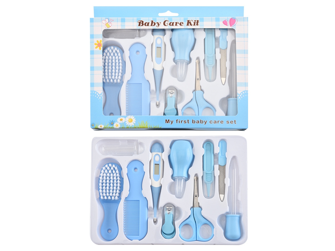 Conjunto Com 10 Itens Essenciais Para O Cuidado Do Bebê, Kit De Segurança Para Recém Nascidos Azul Elisefashion