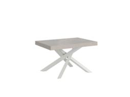 Mesa Extensível Volantis Cashmere 120/224x90 Cm Com Pernas Brancas Itamoby