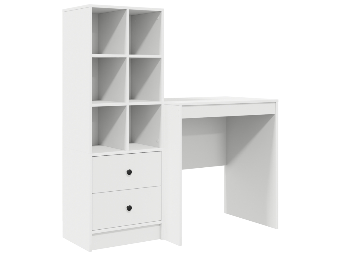 Conjunto 2 Escrivaninha De Escritório Vidaxl Branco Derivados De Madeira (115,5 X 50 X 127 Cm)