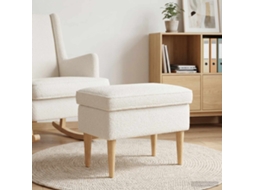 Vidaxl Pufe Para Os Pés Creme 55 X 35 X 41 Cm Bouclé