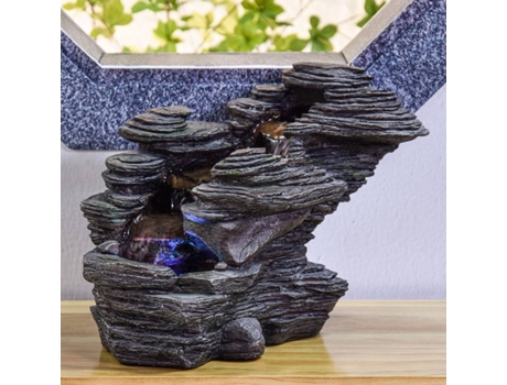 Fonte de Água ZEN'LIGHT River (Cinzento - 38x19x25 cm - Resina)