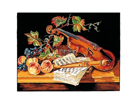 Canevas Pénélope Antiga Natureza Morta Com Violino 50x65cm Margot