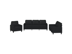 Sofa Set, Sofa Sets Vidaxl Preto Couro Artificial (n/a)