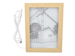 Pintura Iluminada Led Usb com 3 Modos de Luz Simulação Solar Decorativa Parede Anime | S/MARCA