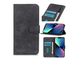 Capa De Couro Com Textura Retrô Para Iphone 14 (preta)