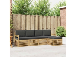 Vidaxl Conjunto De Sofás Para Exterior 5 Pcs Branco E Antracite