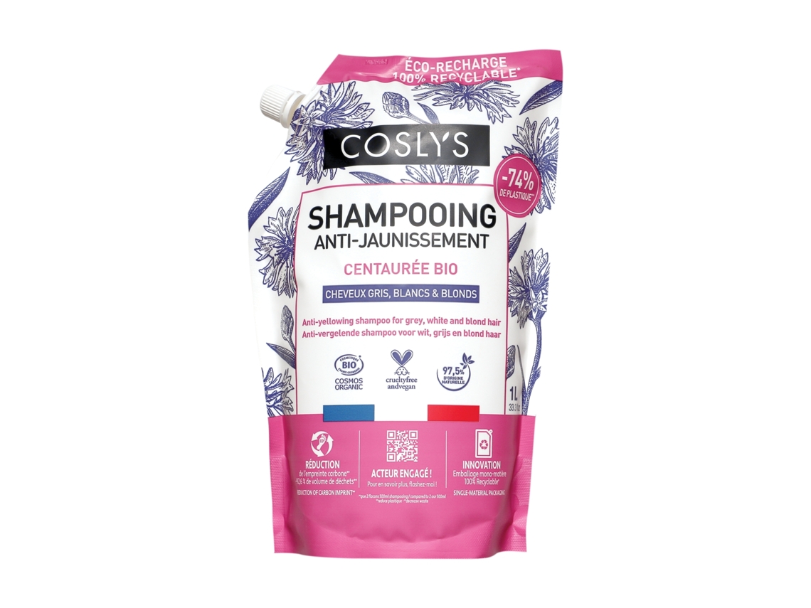 Coslys - Recarga de shampoo para cabelos brancos 1 L