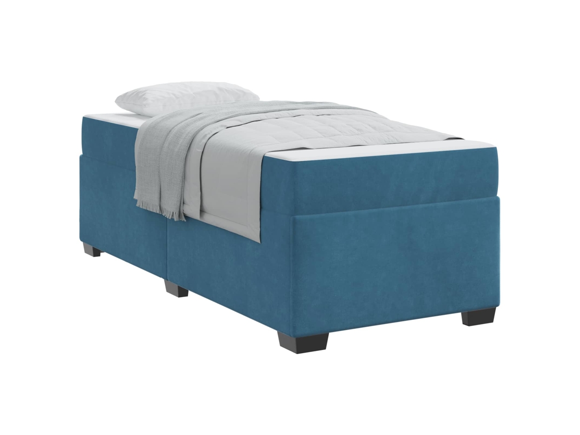 Estrutura da Cama com Colchão Azul Escuro Tecido MAISON EXCLUSIVE 100x200 cm