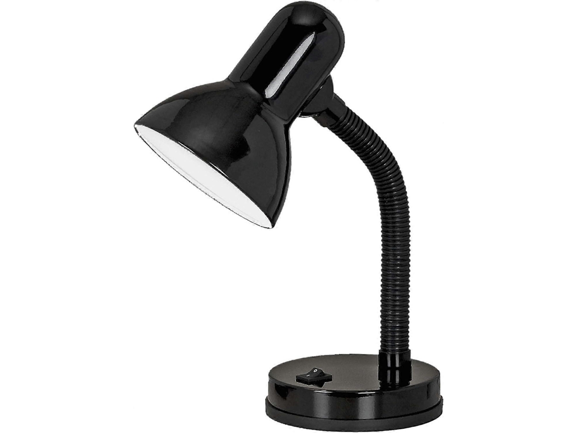 Omni lâmpada de Mesa de Noite Básica, de Escritório e Leitura em Aço e Plástico Preto, Soquete E27