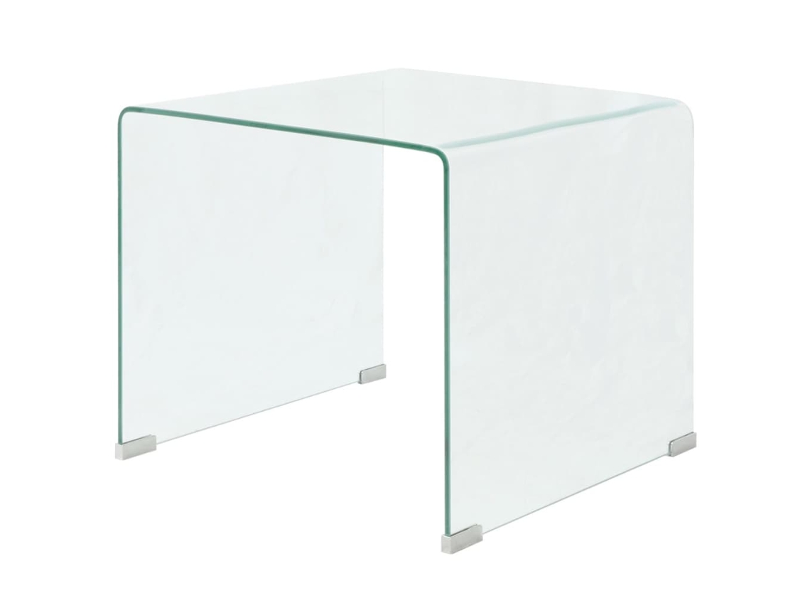 Vidaxl Mesa De Centro Em Vidro Temperado 49,5x50x45 Cm Transparente