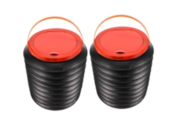 Conjunto de 2 recipientes duplos de 4 litros com tampas, baldes de plástico reutilizáveis.