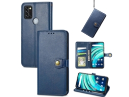 Capa De Couro Com Fivela Retrô De Cor Sólida Para Umidigi A9 Pro (preta) Para Umidigi A9 Pro