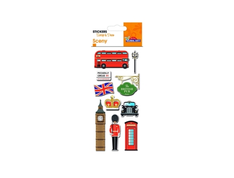 Adesivos com Brilho e Relevo Dourado Londres GLOBAL GIFT