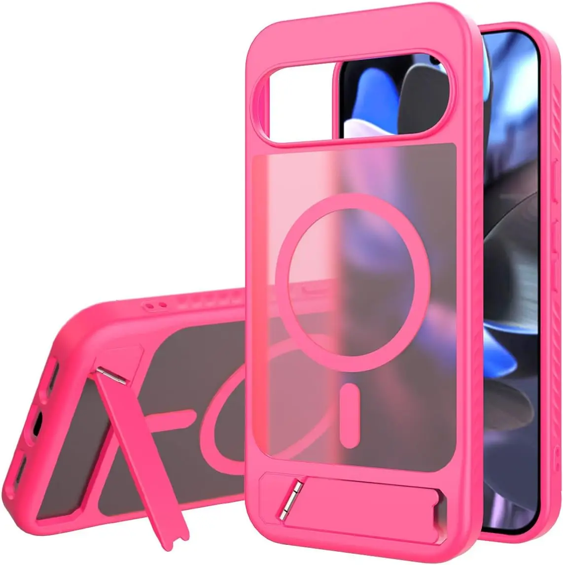 (rosa, Google Pixel 9 Pro) Capa De Celular Com Carregamento Magnético, Capa Protetora Rígida Ultrafina À Prova De Choque, Com Suporte.