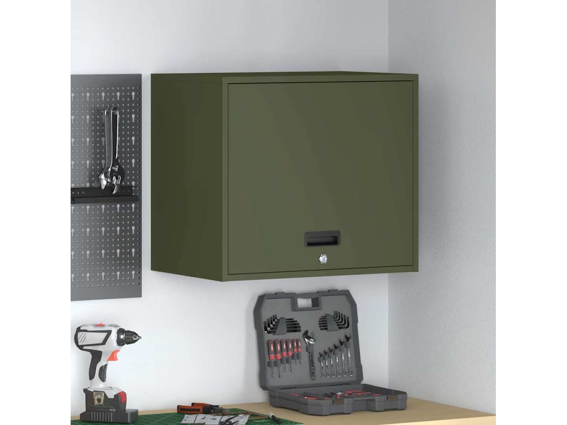 Vidaxl Armário De Parede Para Garage Verde-oliva 60 X 40 X 53 Cm
