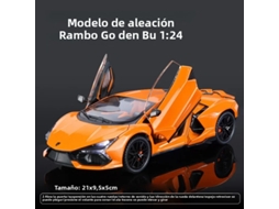 (laranja) Miniatura Do Lamborghini Revuelto Em Escala 1:24, Feita Em Metal Fundido, Com Efeitos De Som E Luz.