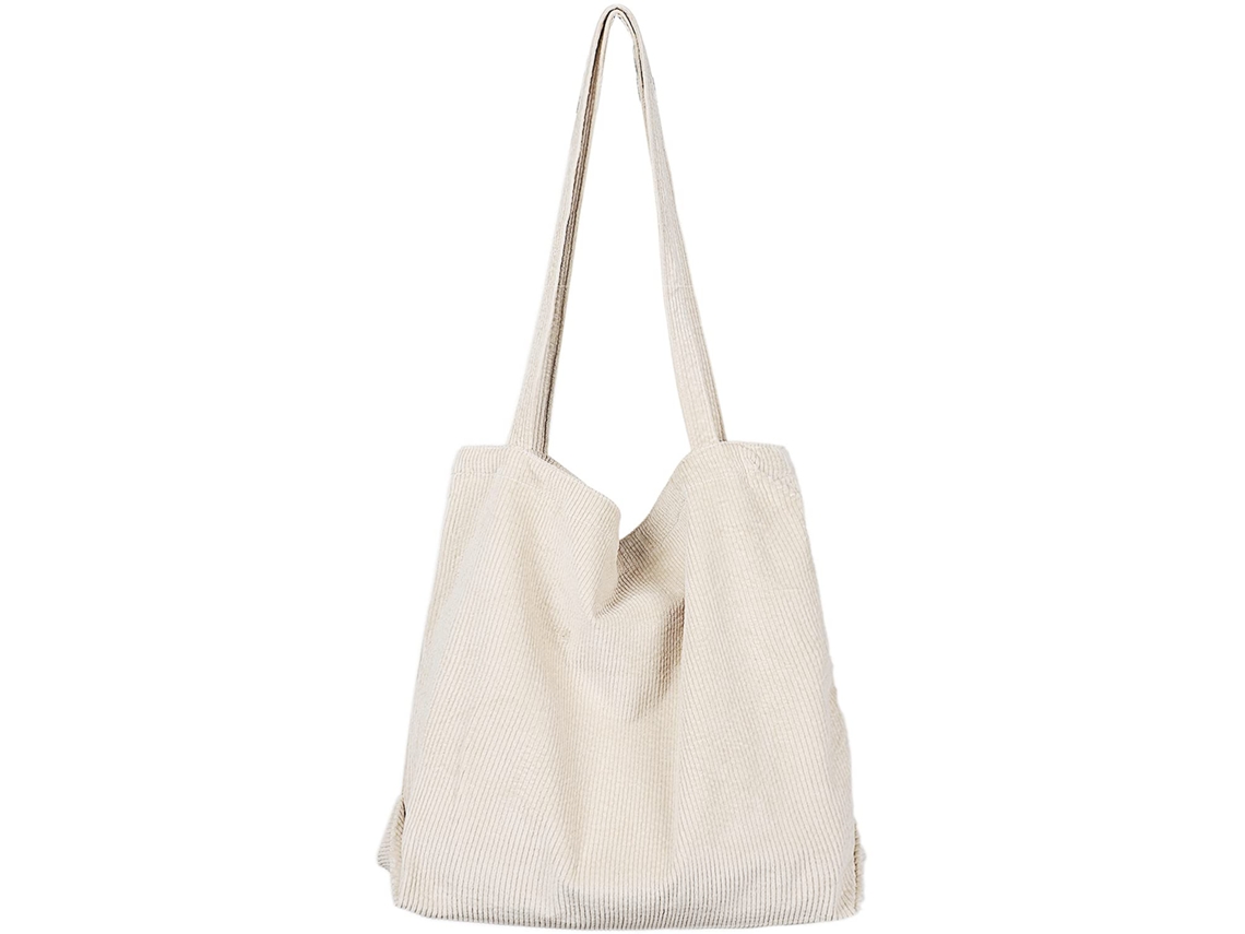 Bolsa de veludo cotelê ombro grande capacidade casual cáqui AQUAFORGE