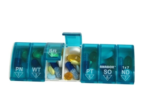 Organizador Semanal Anabox, Caixa Semanal 1x7, 1 Unidade. Kolpharma