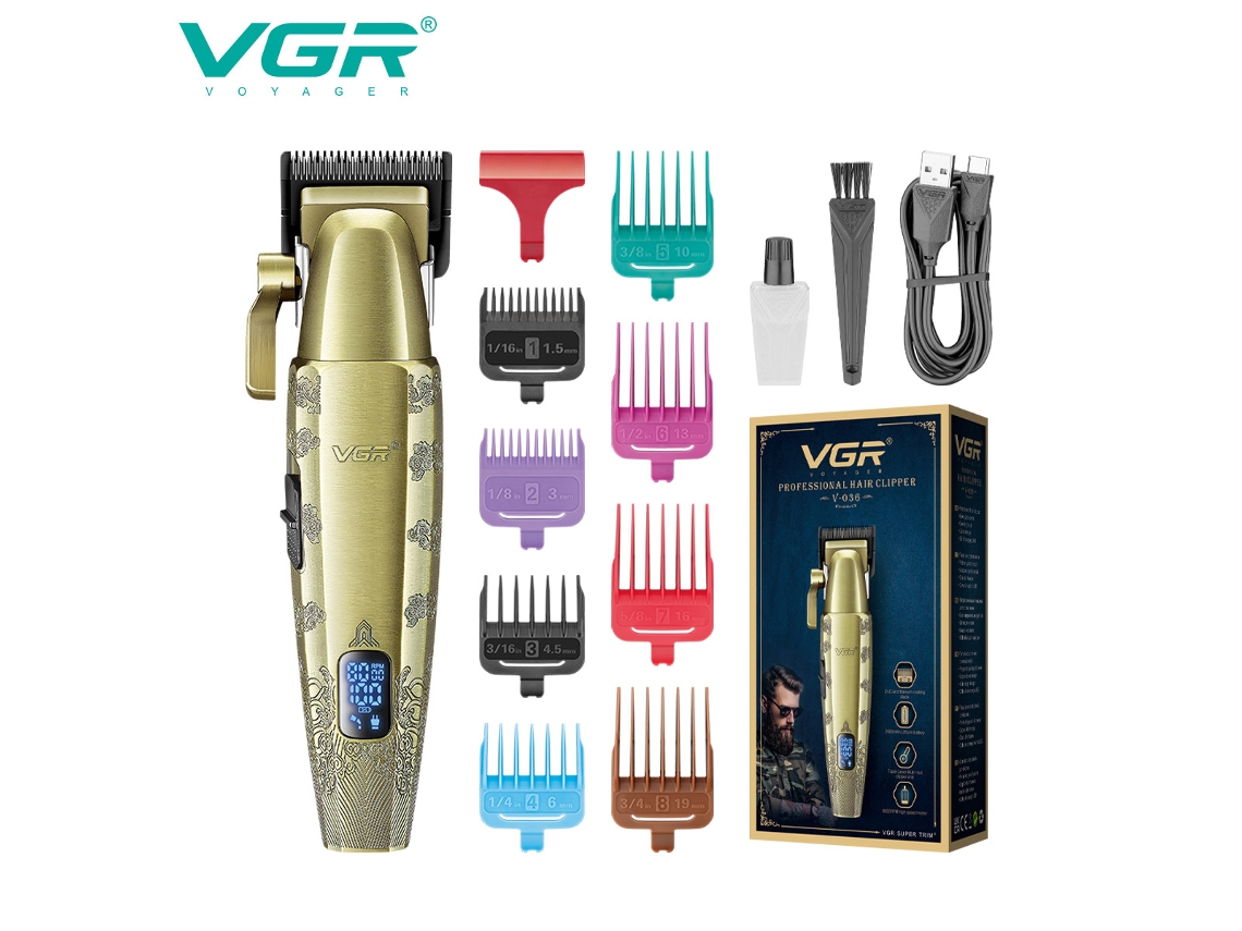Máquina De Cortar Cabelo De Metal, Máquina De Cortar Cabelo Elétrica Com Visor Digital, Aparador Recarregável De Alta Potência
